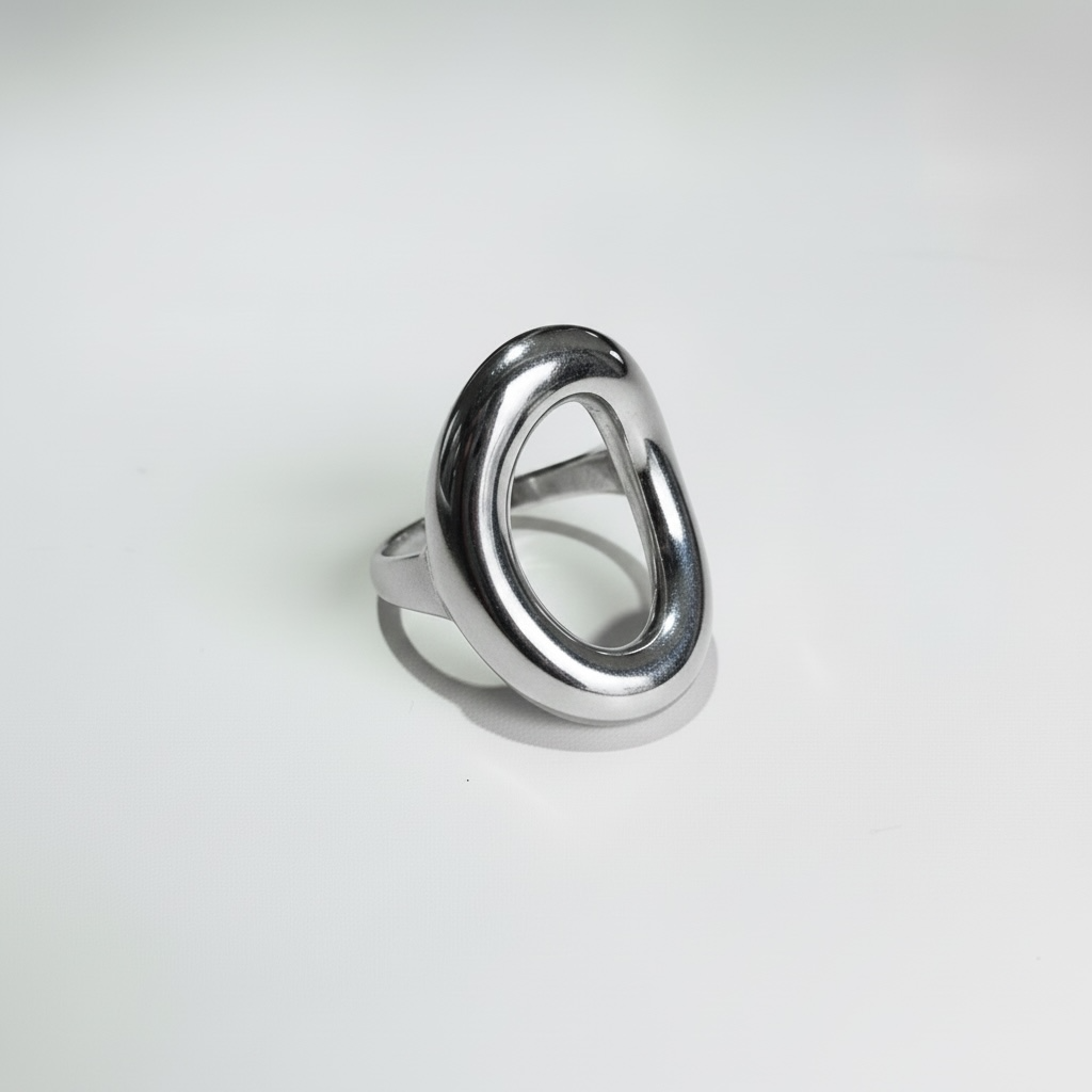 Anillo Plateado Óvalo