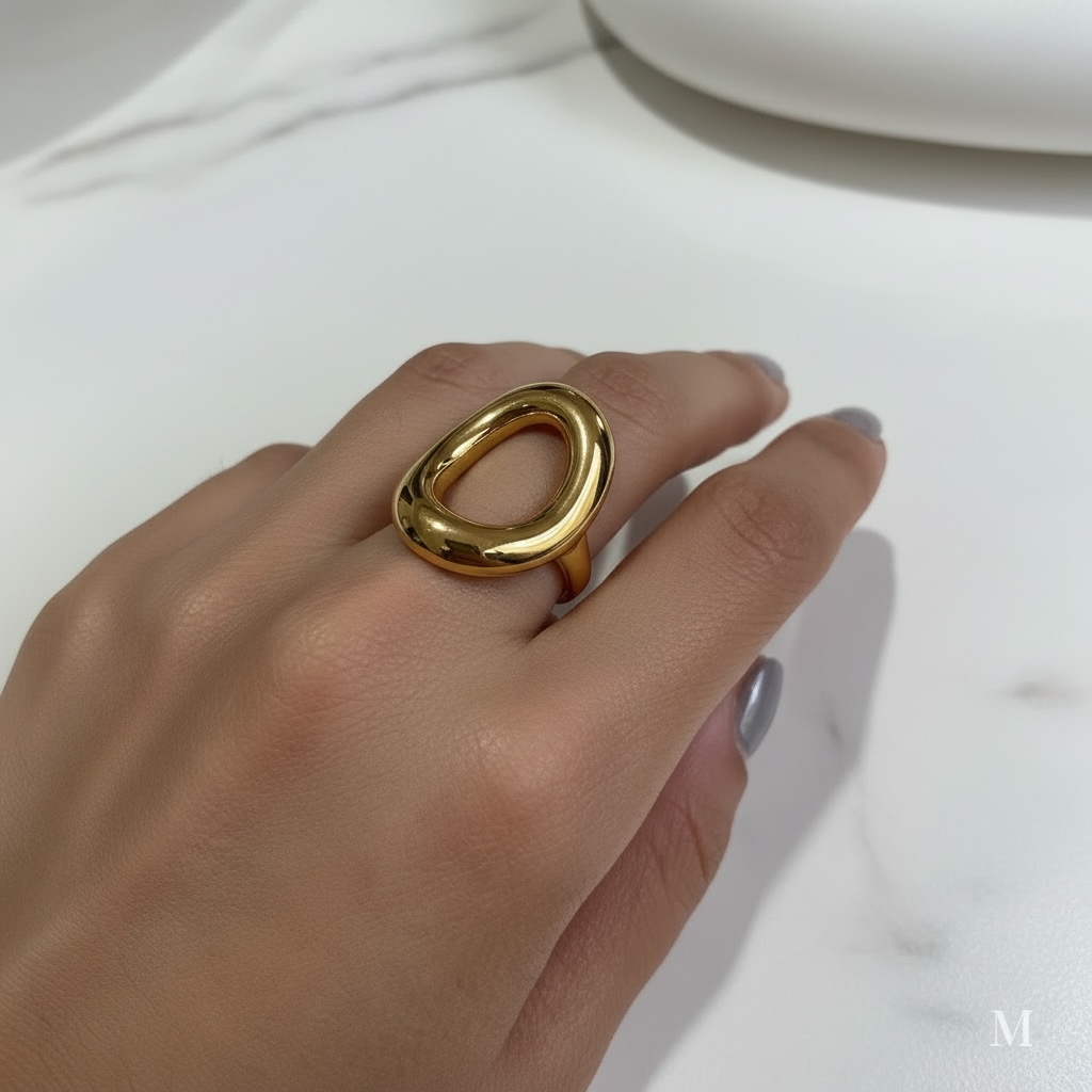 Anillo Dorado Óvalo