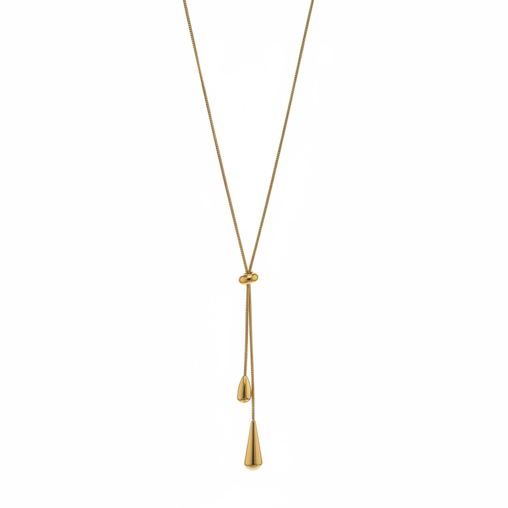 Collar Doble Gota Dorado