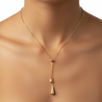 Collar Doble Gota Dorado