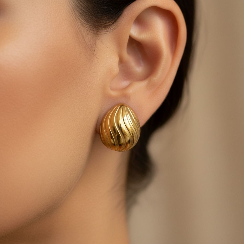 Aretes Gota con Relieve