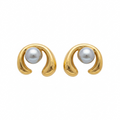 Aretes Media Luna con Perla
