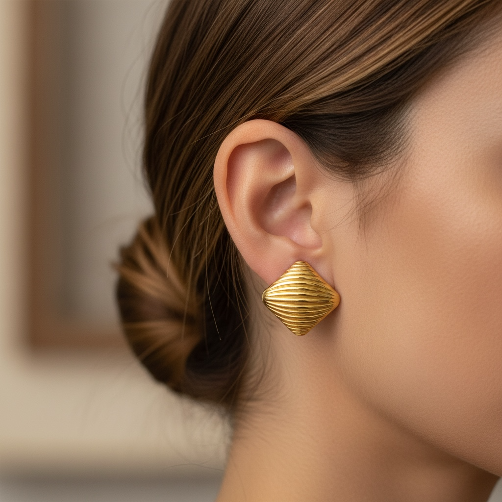 Aretes Rombo con Relieve