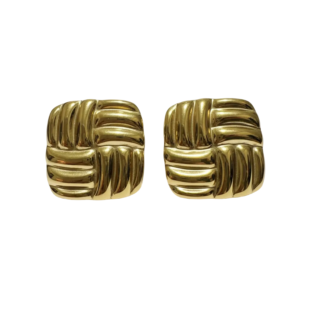 Aretes Cuadrados con Relieve