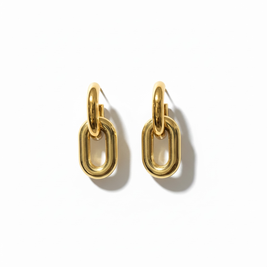 Arete Aro Colgante Bicolor