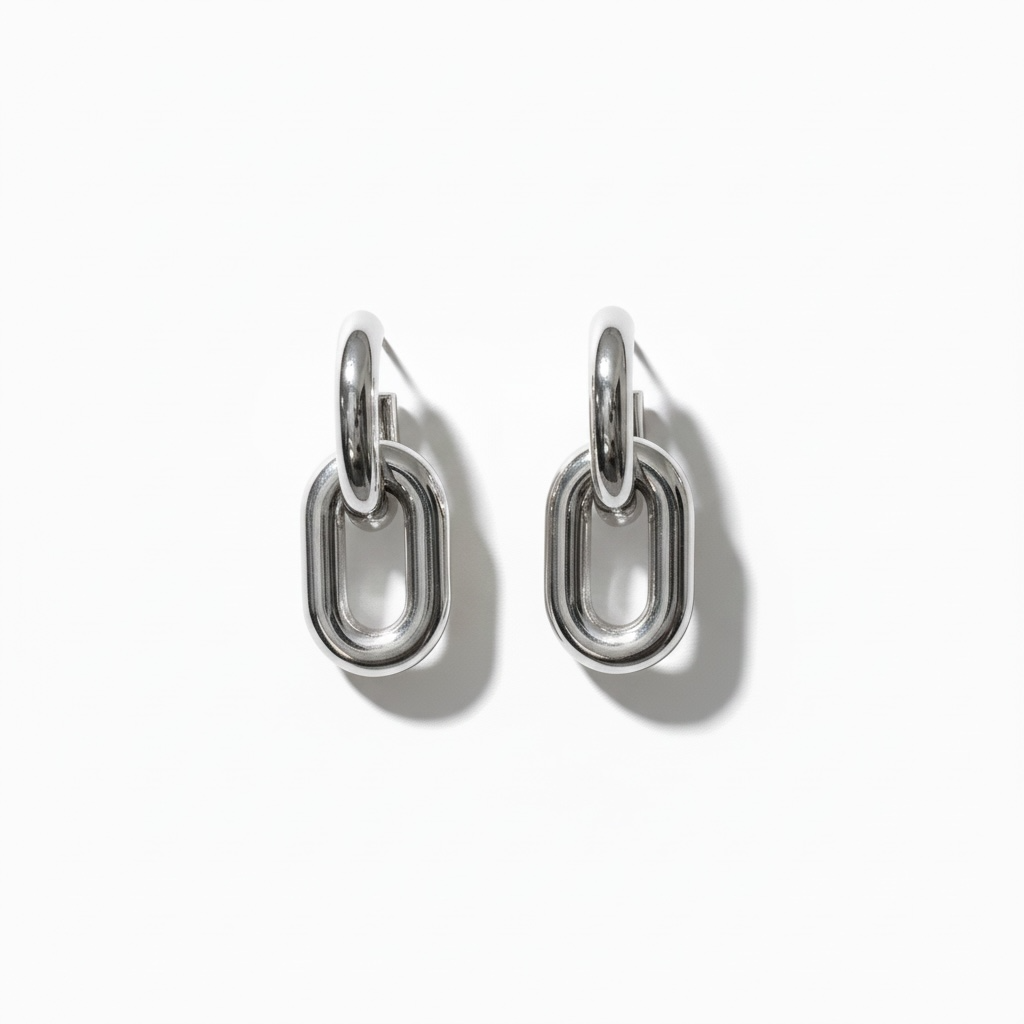 Arete Aro Colgante Bicolor
