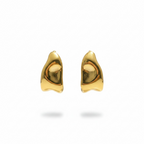 Aretes Dorados Medio Aro Irregular