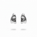 Aretes Plateados Medio Aro Irregular