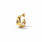 Aretes Dorados Medio Aro Irregular