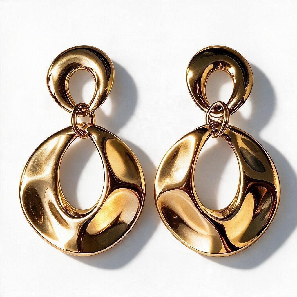 Aretes Colgantes Dorados Aro Grande
